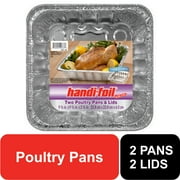 Handi-Foil Square Aluminum Poultry Pans w/ Lids, 2 Count