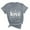 Gray, variant on WREESH Cute Graphic Letter Print T-Shirts Women's Short Sleeve Summer Tops in Round Neck Gray