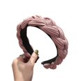 thumbnail image 2 of Visland Women Girls Headband, Fashion Vintage Solid Color Cross Knot Braided Wide Elastic Anti-Slip Hair Hoop Hairband Hair Accessory for Washing Face and Daily Wear, 2 of 7