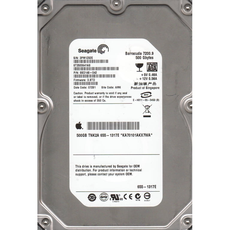 ST3500641AS, 3PM, AMK, PN 9BD148-042, FW 3.BTD, Seagate 500GB SATA 