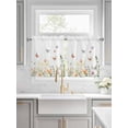 thumbnail image 2 of Half Window Curtains 24 Inches Long, Spring Floral Window Treatment Curtain Drapes, Butterfly Summer Botanical Watercolor Short Curtains Tiers for Kitchen Over Sink, 27.5"x24", 2 Panels, 2 of 7