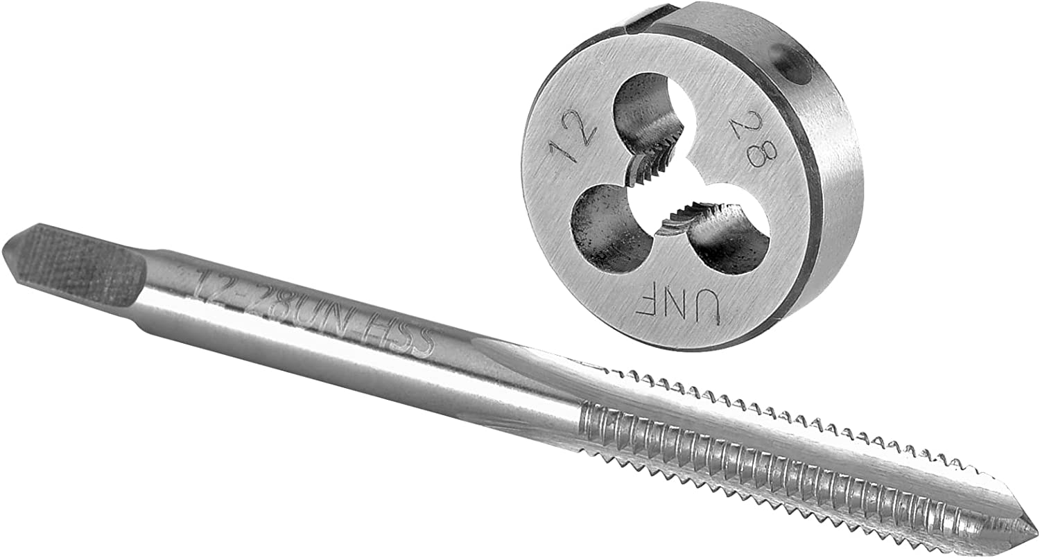 No 1228 UNF Tap and Die Set, 12 x 28 UNF Machine Thread Tap and Round