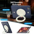 thumbnail image 3 of iPad Pro 11 Case 2021/2020/2018, Built-in Screen Protector Kids Shockproof Heavy Duty Rugged 360 Rotating Handle Stand Protective Cover, Navyblue, 3 of 6