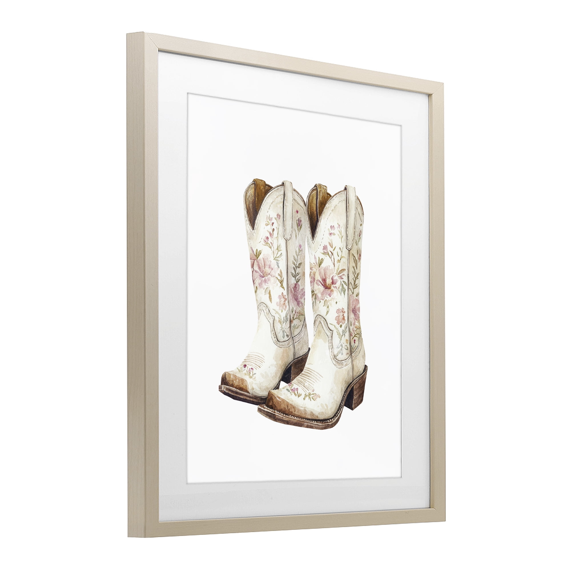 Stupell Industries Boots in Bloom Birch Framed Print Under Glass, design by Svetlana Aleynikova
