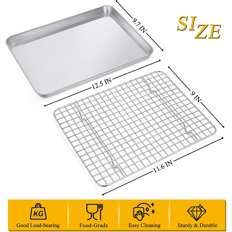 Oven-Safe Baking Pan with Cooling Rack Set - Quarter Sheet Pan Size -  Includes Premium Aluminum - Bakeware Sets, Facebook Marketplace