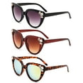 thumbnail image 2 of 3 Pack Plastic Oversized Frame Cateye Bufferfly Rhinestone Fashion Sunglasses for Women, 2 of 2