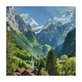 thumbnail image 4 of nygtbtfer Snow Mountain Tablecloth, Idyllic Landscape Image of Berchtesgaden and Bavarian Alps, Rectangular Table Cover for Dining Room Kitchen Decor,  Cobalt Blue and Multicolor white, 4 of 8