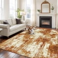 thumbnail image 2 of Brown Ombre Area Rugs 6'x9', Washable Small Throw Rugs for Kitchen Dining room, Gradient Abstract Art Vintage Indoor Outdoor Rug Non-Slip Low Pile Carpet Runner Reversible Floor Mats, 2 of 8