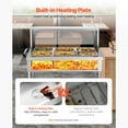 thumbnail image 4 of KFFKFF 6-Container Commercial Grade Food Heating Unit, 6 x 1/2 Containers Electric Warming Station, 1500W Professional Grade Catering Food Heater with Protective Under-shelf Wheels, 4 of 9