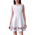 thumbnail image 1 of Toimothcn Robes pour Filles Sans Manches Décontractées Couleur Unie Patchwork Robe en Maille Douce Ample Fête Robes de Princesse Confortables pour Usage Quotidien, 1 of 9