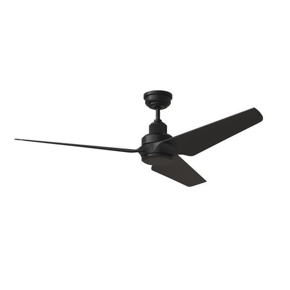 3 Blade Ceiling Fan with Light Kit in Transitional Style-14.5 inches Tall and 52 inches Wide-Midnight Black Finish Bailey Street Home 96-Bel-4828572