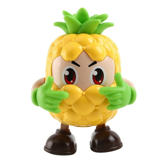 Toddlers Dancing Toy Recording Pineapple Toy Electric Dancing Toy with Led Light Music Recording Pineapple Elephant Fries Design Crawling