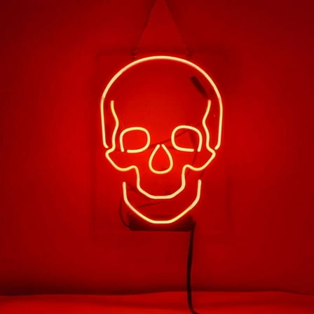 Queen Sense 17" Haunted Skull Neon Sign Acrylic Man Cave Handmade Neon Light 117SSRA