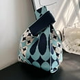 thumbnail image 4 of Top-handle Bags Plaid Polka Dot Pattern Women Knitting Purse for Work (Orange), 4 of 8