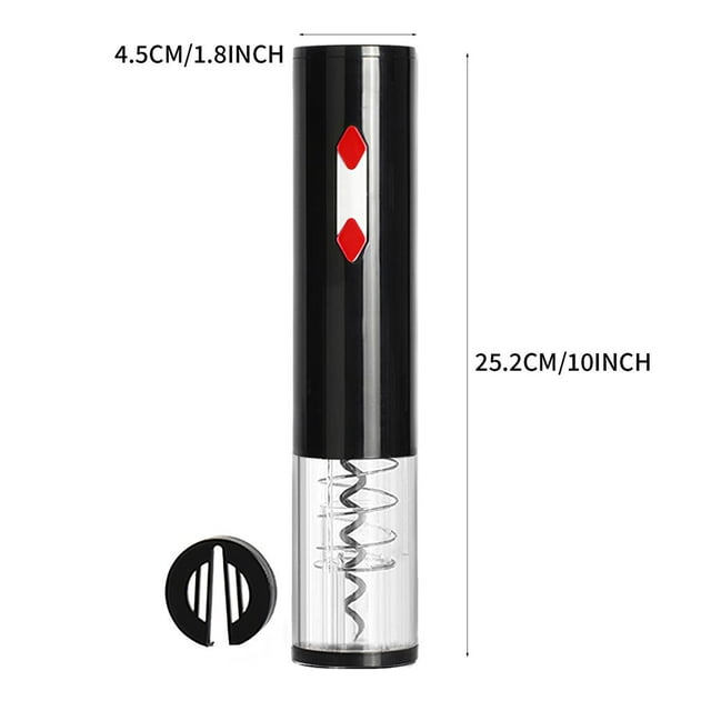 ruzhgo Electric Wine Opener Automatic Corkscrew with Poker Shape Visible Cover and LED Light