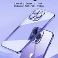 thumbnail image 5 of Case for iPhone 14 Plus 6.7" 2022, Dustproof Glass Camera Lens Shockproof TPU Backplane Plating Transparent Shell Anti-yellow Anti-fall Ultra-thin Light Case for iPhone 14 Plus, Purple, 5 of 11