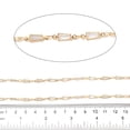 thumbnail image 2 of 1Roll Handmade Brass Link Chain with Glass Beads Soldered with Spool Clear 3.5x2.5x0.2mm and 11.5x3.5x1.5mm 16.40 Feet(5m)/Roll, 2 of 3