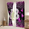 thumbnail image 3 of Feelyou Initial B Letter Curtains Pack of 2 (42x84 Each), Sequin Print Monogrammed Curtains Blackout, Romantic Pink Butterfly Bedroom Curtains, Curtains and Drapes Decor, 3 of 6