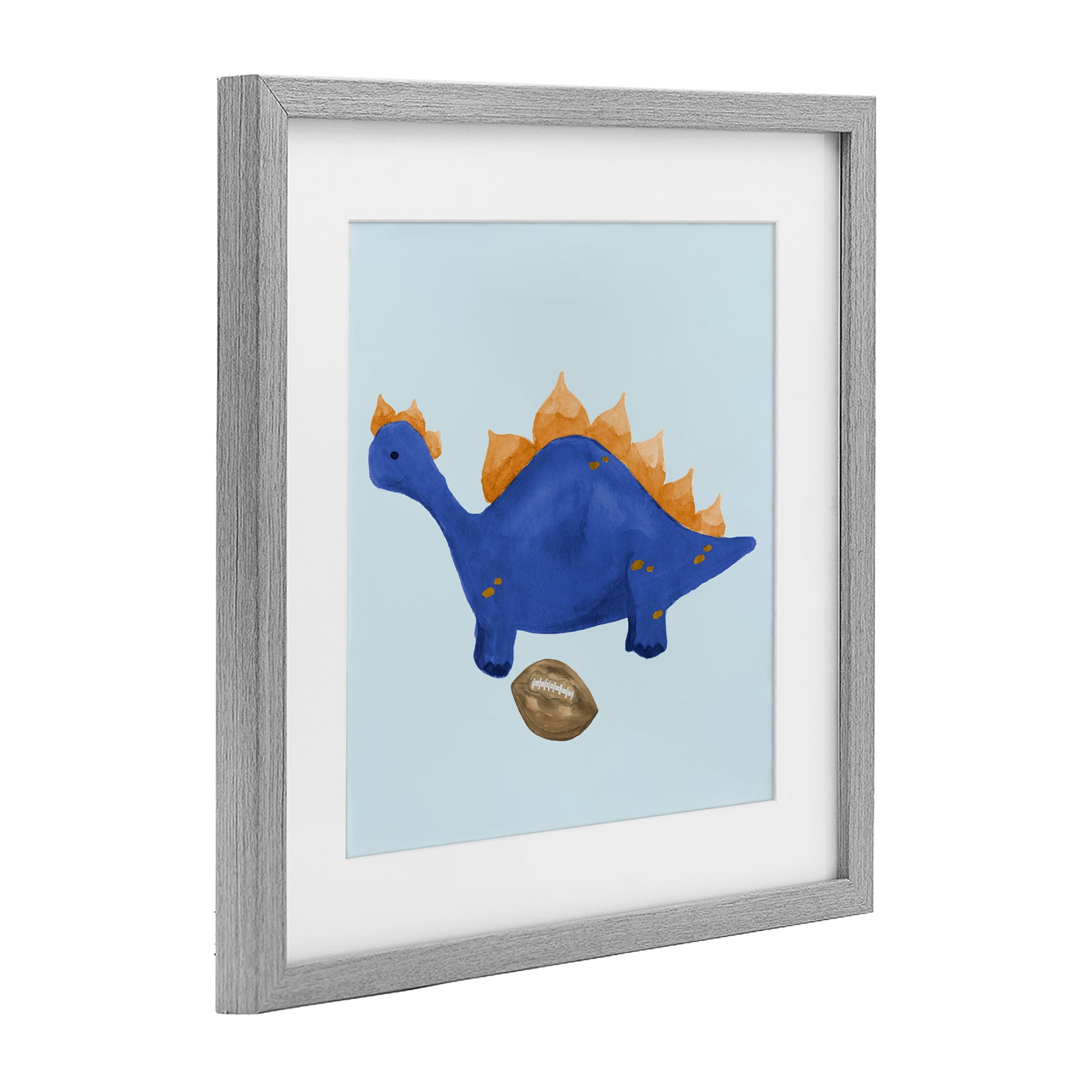 Stupell Industries Sporty Baby Dino Gray Framed Print Under Glass, design by Lucille Price