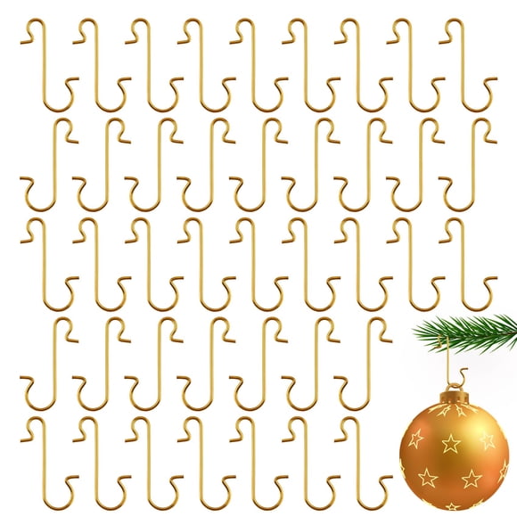 Paquete de 200 ganchos para adornar en oro Zanzike, 3 cm, para Navidad