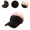 thumbnail image 6 of KiBcsLic Sun Visor Cap with Fake Hair Outdoor Beach Portable Fashionable Baseball Hat Black and Coffee, 6 of 9