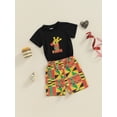 thumbnail image 4 of vera natura 2Pcs Baby Boy Birthday Outfits Short Sleeve Crown Print T-Shirt + Shorts Set Infant Clothes, 4 of 8