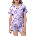 thumbnail image 2 of TOOYOU Girls Sleepwear 2 Pack Silk Pajamas Easter Egg Painted Homewear Set Short Sleeved Shorts Pjs Set For Daily Play And Wear Sweet Girl Relaxed Pyjamas Size 3-4 Years, 2 of 4
