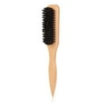 thumbnail image 3 of 1 Pc Boar Bristle Slick Back Hair Brush - Smooths Flyaways, Tames Frizz - Soft Smoothing Hairbrush to Create a Sleeks Ponytails, Buns & Styling Edges - Teasing Brush for Women & Men, 8.86 Inch, Khaki, 3 of 4