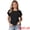 Black, variant on DARING DIVA Women's Short Sleeve Hollow Out Casual Eyelet Tops S White