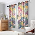thumbnail image 2 of Yayeee Window Curtains Light Filtering 63"x42" Grommet Panel Pair Home Living Room Decor, Green Floral Wave, 2 of 7