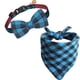 thumbnail image 1 of Conjunto de separación de collar para cachorro y capucha con campana, pajarita a cuadros ajustable y bufanda con capucha triangular, 1 of 5