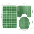 thumbnail image 3 of Green White Checkerboard Checkered Pattern Bathroom Rugs Sets 3 Piece,Toilet Cover Set,Absorbent Non Slip Bathroom Mats Sets with U-Shaped Contour Rug Toilet Rug Set, 3 of 5