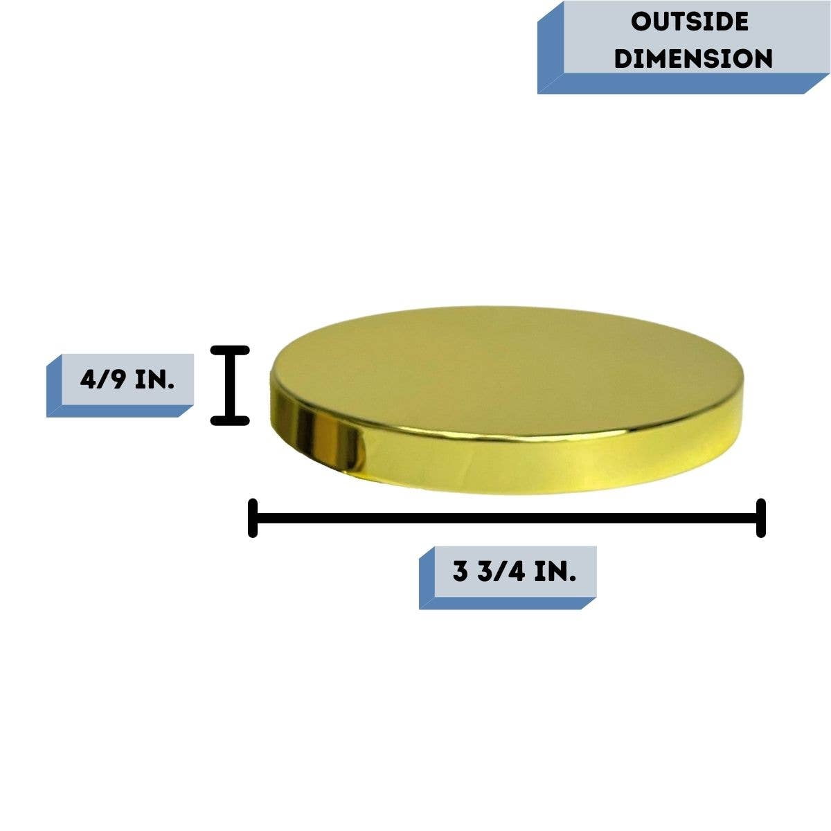 Gold Metal Candle Lid - Fits our 14 oz Havana Candle Making Supplies (Case of 36) FREE SHIPPING