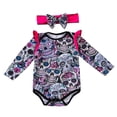 thumbnail image 3 of sususu Baby Girl Outfit Romper Long-Sleeve Bodysuit (Red,12-24 Months), 3 of 10
