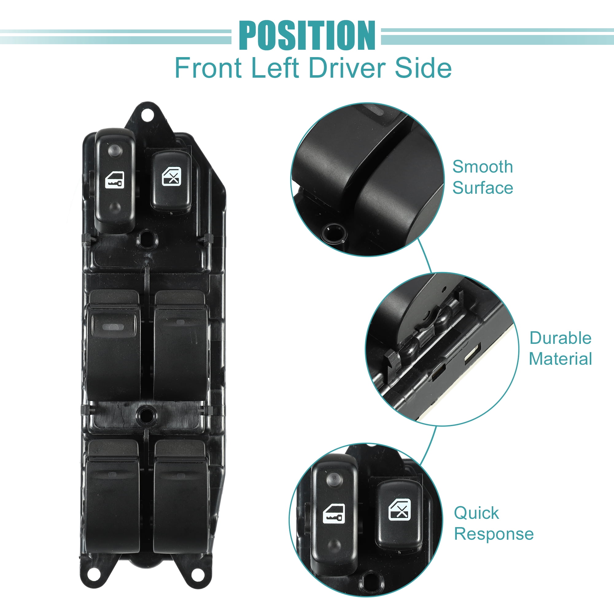 Master Power Window Switch Black - Replacement For 1999-2003 Lexus RX300 (Fits Part #8404048020C0, 84040-48020)