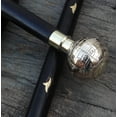 thumbnail image 3 of NAUTICALMARTUS Antique Brass Globe Head Handle Wooden Vintage Style Walking Stick Designer Cane, 3 of 4