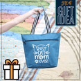 thumbnail image 7 of Best Cat Mom Ever Teal Lexie Tote Bag, 7 of 7