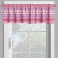thumbnail image 2 of Ambesonne Nordic Valance Pack of 2, Geometric Snow December, 54"X18", Lilac Dark Coral White, 2 of 5