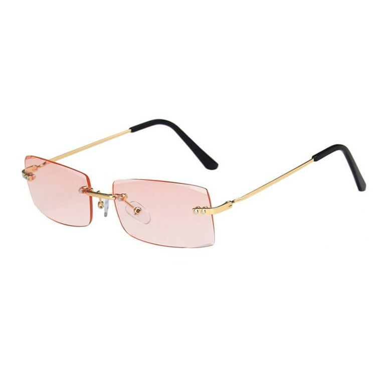 Popular Fishing Leisure Round Metal Men Sunglasses 2022 New Sunglasses For  Women Ocean Rimless Fashion Sun Glasses Ladies Gradient Pink 