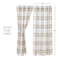 thumbnail image 2 of VHC Brands Plaid Short Curtain Panel, Wheat, 63x36, Set of 2, 2 of 6