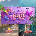 thumbnail image 5 of 1 Pcs 2D Flat License Plate Covers & Frames, faith with butterflies For Decorative Front, Waterproof For Decoration Aluminum License Plate Covers & Frames Cover For Men Women, 12" X 6", 5 of 7