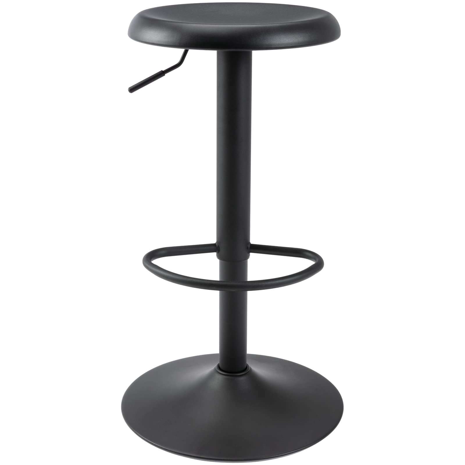 Metal Bar Stools, Counter Height Adjustable Barstools, Backless 360° Swivel Kitchen Stools for Island, Dining, Bistro, Pub (Black)