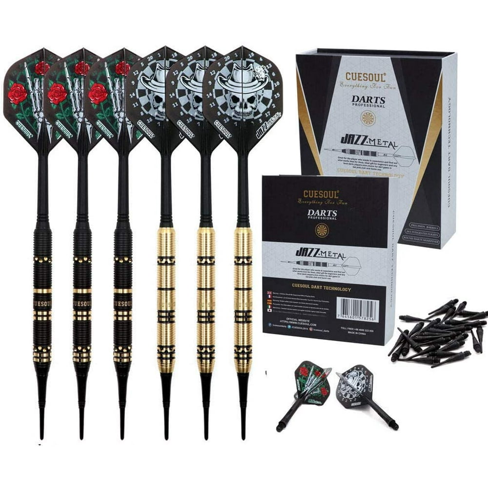CUESOUL Jazz Soft Tip Darts Set 19 Grams with 6pcs AK5 Plastic