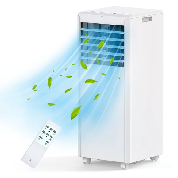 8,000 BTU Portable Air Conditioner, 3-In-1 AC Unit with Built-In Dehumidifier, Compact Standing Air Conditioner for Room Up to 450 Sq. Ft. with Remote and Window Kit, White