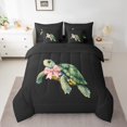 thumbnail image 2 of Erosebridal Sea Turtle Bedding Sets Queen Size, Cartoon Bow Comforter Sets with Sheets, Sealife Room Decor, Reversible 7 Pieces, 2 of 5