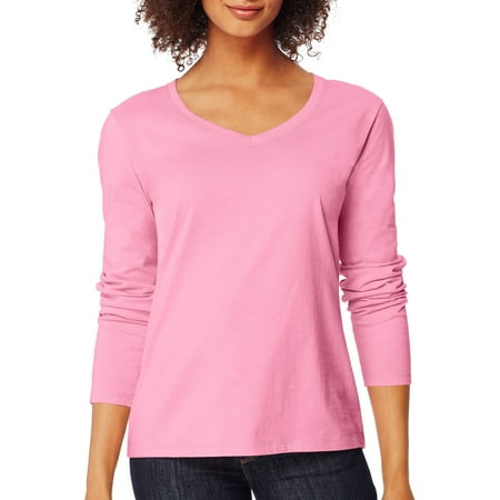 Hanes Women's Long Sleeve V-neck Tee - Walmart.com