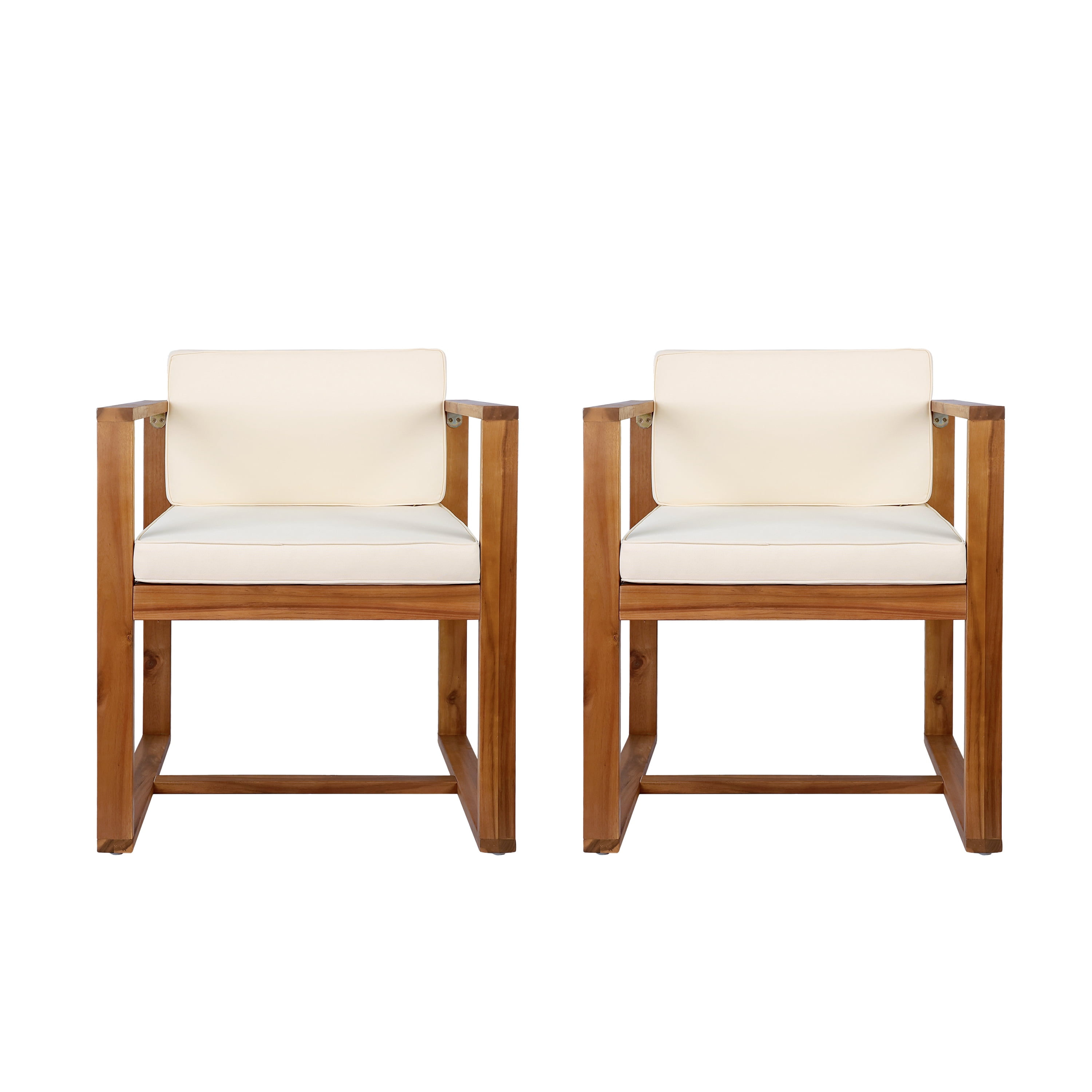 MAYEERTY Mid Century Modern Solid Wood Dining Chair with Armrests (SET OF 2) for Vanity For Living Room