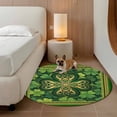 thumbnail image 3 of St Patricks Day Round Area Rug 4ft, Gold Green Shamrock Checkered Lucky Leaf Washable Non-Slip Circle Rugs for Bedroom Living Room Kitchen, Soft Non Shedding Circle Carpet for Dining Room Dorm, 3 of 9