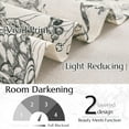 thumbnail image 3 of Linen Floral Valance for Windows Blackout Double Layer Valance Curtain 16 Inch Length for Living Room Bathroom Overlay Botanic Farmhouse Room Darkening 1 Panel Black on Beige, 3 of 5