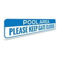 thumbnail image 3 of Pool Area Keep Gate Closed, Decorative Home Sign, Backyard Garden Poolside Sign - 4x18 inches, 3 of 4